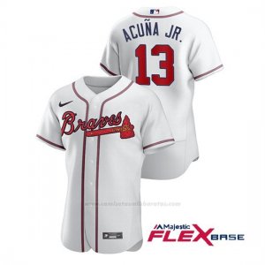 Camiseta Beisbol Hombre Atlanta Braves Ronald Acuna Jr. Autentico Nike Blanco