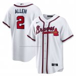 Camiseta Beisbol Hombre Atlanta Braves Nick Allen Primera Replica Blanco Camiseta Beisbol Hombre Atlanta Braves Nick Allen Primera Replica Blanco