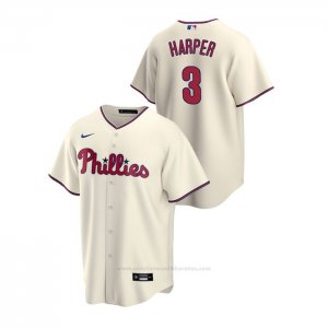 Camiseta Beisbol Hombre Philadelphia Phillies Bryce Harper Replica Alterno Crema