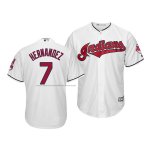 Camiseta Beisbol Hombre Cleveland Indians Cesar Hernandez Cool Base Primera Blanco