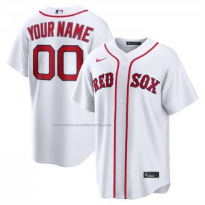 Camiseta Beisbol Hombre Boston Red Sox Primera Replica Personalizada Blanco1