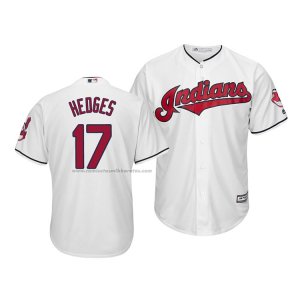 Camiseta Beisbol Hombre Cleveland Indians Austin Hedges Cool Base Primera Blanco