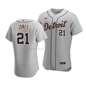 Camiseta Beisbol Hombre Detroit Tigers Jacoby Jones Autentico Road Gris