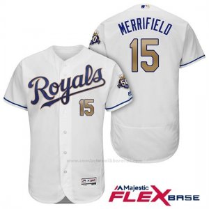 Camiseta Beisbol Hombre Kansas City Royals Whit Merrifield Blanco 50th Season Alterno Flex Base