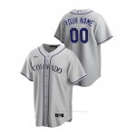 Camiseta Beisbol Hombre Colorado Rockies Personalizada Replica Road Gris