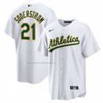 Camiseta Beisbol Hombre Oakland Athletics Tyler Soderstrom Primera Replica Blanco