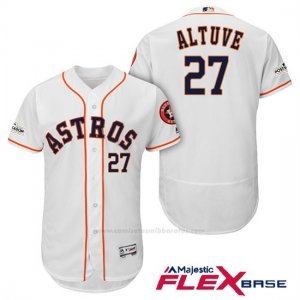 Camiseta Beisbol Hombre Houston Astros 2017 Postemporada Jose Altuve Blanco Flex Base