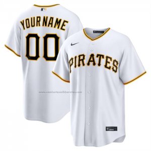 Camiseta Beisbol Hombre Pittsburgh Pirates Primera Replica Personalizada Blanco1