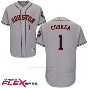 Camiseta Beisbol Hombre Houston Astros Carlos Correa Gris Flex Base Autentico Coleccion