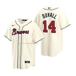 Camiseta Beisbol Hombre Atlanta Braves Adam Duvall Replica Alterno Crema