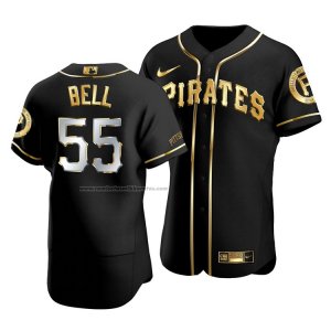 Camiseta Beisbol Hombre Pittsburgh Pirates Josh Bell Golden Edition Autentico Negro