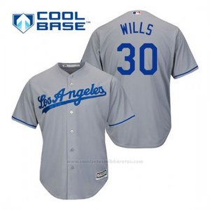 Camiseta Beisbol Hombre Los Angeles Dodgers Maury Wills 30 Gris Cool Base