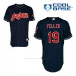 Camiseta Beisbol Hombre Cleveland Indians Bob Feller 19 Azul Alterno Cool Base