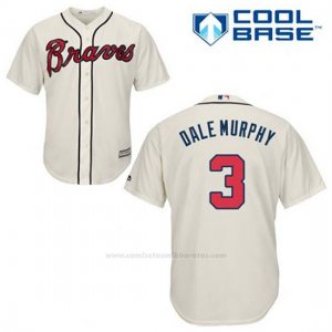 Camiseta Beisbol Hombre Atlanta Braves 3 Dale Murphy Crema Alterno Cool Base