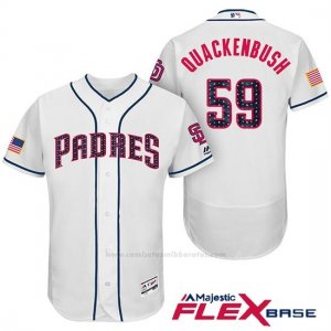 Camiseta Beisbol Hombre San Diego Padres 2017 Estrellas y Rayas Kevin Quackenbush Blanco Flex Base
