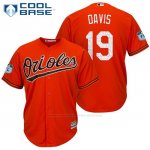 Camiseta Beisbol Hombre Baltimore Orioles 19 Chris Davis Naranja 2017 Entrenamiento de Primavera Cool Base Jugador