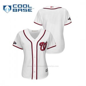 Camiseta Beisbol Mujer Washington Nationals 2019 Postseason Cool Base Blanco