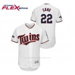 Camiseta Beisbol Hombre Minnesota Twins Miguel Sano 2019 Postseason Flex Base Blanco