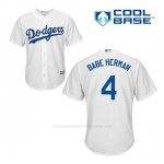 Camiseta Beisbol Hombre Los Angeles Dodgers Babe Herman 4 Blanco 1ª Cool Base