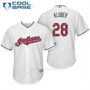 Camiseta Beisbol Hombre Cleveland Indians 2017 Estrellas y Rayas 28 Corey Kluber Blanco Cool Base