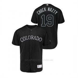 Camiseta Beisbol Hombre Colorado Rockies Charlie Negromon 2019 Players Weekend Autentico Negro