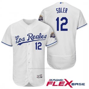 Camiseta Beisbol Hombre Kansas City Royals Jorge Soler Blanco 50th Season Spanish Flex Base
