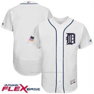 Camiseta Beisbol Hombre Detroit Tigers 2017 Estrellas y Rayas Blanco Flex Base