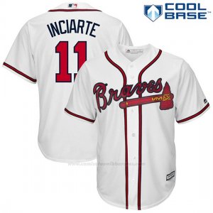 Camiseta Beisbol Hombre Atlanta Braves 11 Ender Inciarte Blanco Cool Base