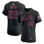 Camiseta Beisbol Hombre New York Mets Juan Soto Alterno Elite Negro Camiseta Beisbol Hombre New York Mets Juan Soto Alterno Elite Negro