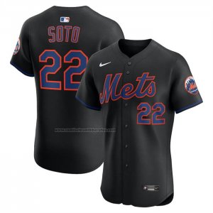 Camiseta Beisbol Hombre New York Mets Juan Soto Alterno Elite Negro