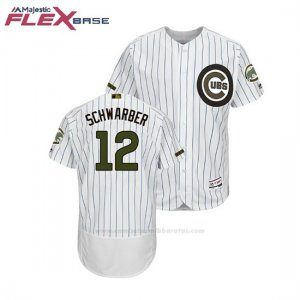 Camiseta Beisbol Hombre Chicago Cubs Kyle Schwarber 2018 Dia de los Caidos Flex Base Blanco