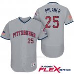 Camiseta Beisbol Hombre Pittsburgh Pirates 2017 Estrellas y Rayas Gregory Polanco Gris Flex Base