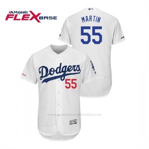 Camiseta Beisbol Hombre Los Angeles Dodgers Russell Martin 150th Aniversario Patch Flex Base Blanco