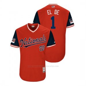 Camiseta Beisbol Hombre Washington Nationals Wilmer Difo 2018 Llws Players Weekend El DeRojo