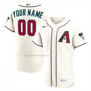 Camiseta Beisbol Hombre Arizona Diamondbacks Primera Autentico Personalizada Crema