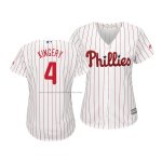 Camiseta Beisbol Mujer Philadelphia Phillies Scott Kingery Cool Base Primera Blanco