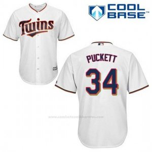 Camiseta Beisbol Hombre Minnesota Twins Kirby Puckett 34 Blanco 1ª Cool Base