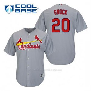 Camiseta Beisbol Hombre St. Louis Cardinals Lou Brock 20 Gris Cool Base
