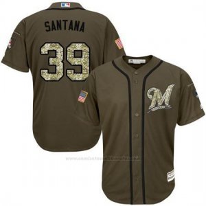 Camiseta Beisbol Hombre Minnesota Twins 39 Danny Santana Verde Salute To Service