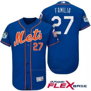 Camiseta Beisbol Hombre New York Mets Jeurys Familia 2017 Entrenamiento de Primavera Flex Base Jugador