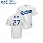 Camiseta Beisbol Hombre Los Angeles Dodgers Matt Kemp Cool Base 1ª Blanco