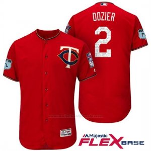 Camiseta Beisbol Hombre Minnesota Twins Brian Dozier Scarlet 2017 Entrenamiento de Primavera Flex Base Jugador