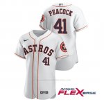 Camiseta Beisbol Hombre Houston Astros Brad Peacock Autentico Nike Blanco