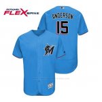 Camiseta Beisbol Hombre Miami Marlins Brian Anderson Flex Base Autentico Collection Alternato 2019 Azul