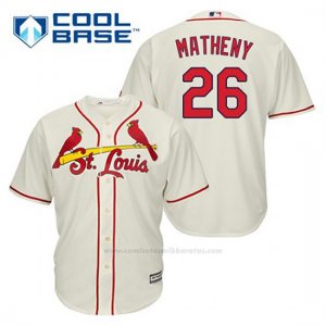 Camiseta Beisbol Hombre St. Louis Cardinals Mike Matheny 26 Crema Alterno Cool Base