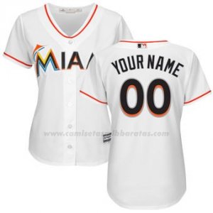 Camiseta Mujer Miami Marlins Personalizada Blanco