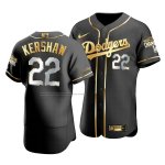 Camiseta Beisbol Hombre Los Angeles Dodgers Clayton Kershaw Black 2020 World Series Champions Golden Limited Authentic