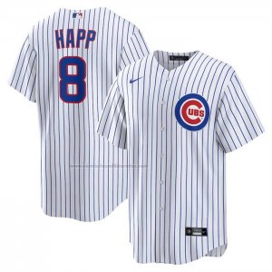 Camiseta Beisbol Hombre Chicago Cubs Ian Happ Home Replica Blanco