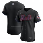 Camiseta Beisbol Hombre New York Mets Alterno Elite Negro