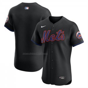 Camiseta Beisbol Hombre New York Mets Alterno Elite Negro